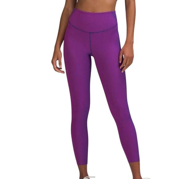 Lululemon Base Pace High-Rise Tight 25" Two-Tone Ribbed Sonic Pink Sz 2 NWT - Picture 1 of 11